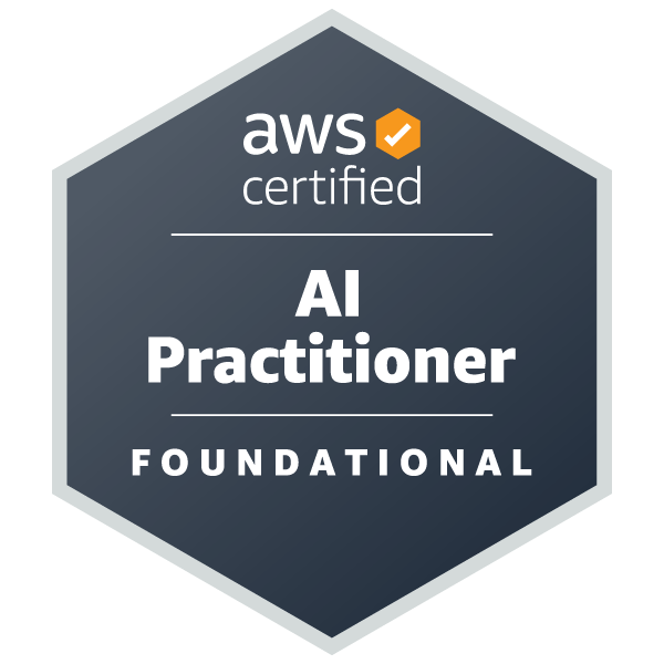 AWS Certified AI Practitioner badge a Credly oldalán