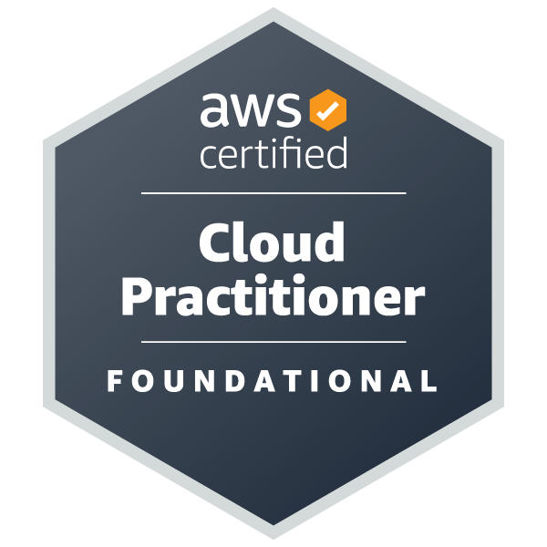 AWS Certified Cloud Practitioner badge a Credly oldalán